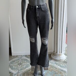 Distressed Black Flared Jeans - Women’s Size 25